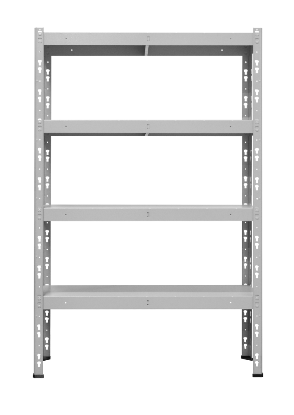Kovový policový regál 1500 x 1000 x 400 mm, nosnosť police 335 kg - Farba: RAL 7035 biela, Počet polic: 4
