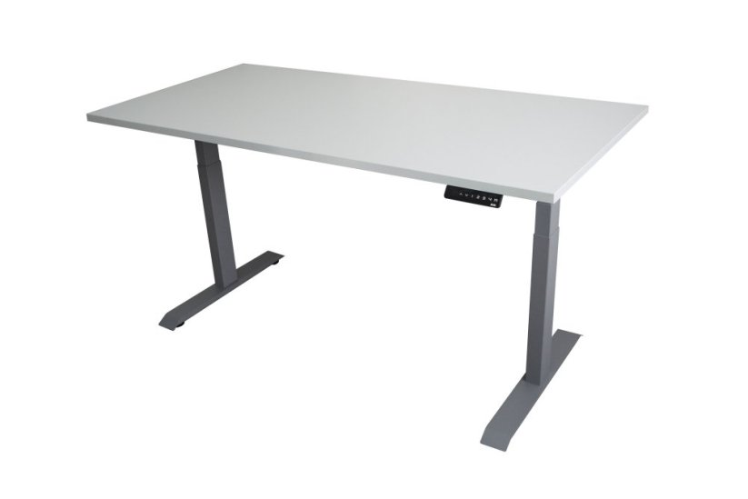 Polohovací stůl dvoumotorový - stolová deska 1400x700x25 mm - Barva desky: Buk, Barva podnože: Černá