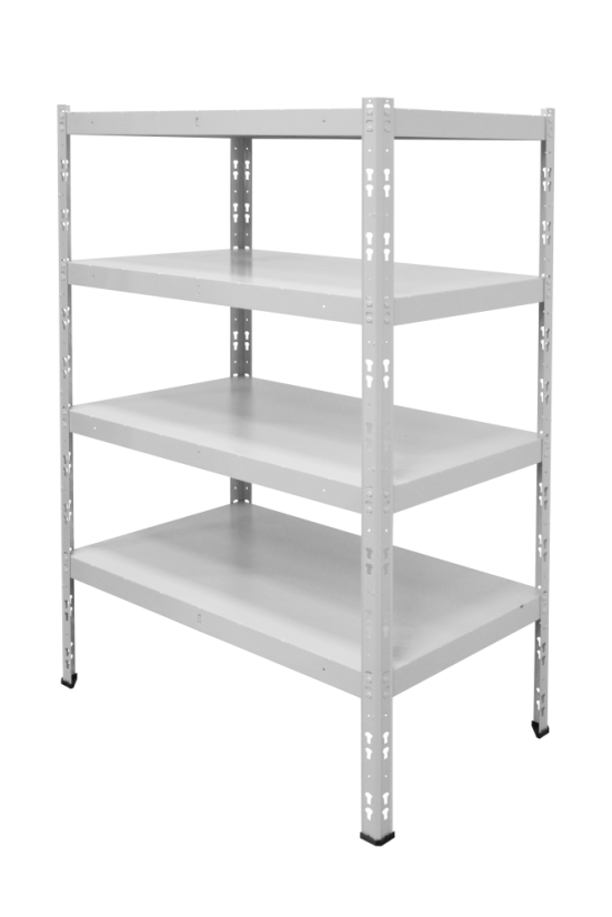 Kovový policový regál 1500 x 750 x 600 mm, nosnost police 335 kg - Barva: RAL 5015 modrá, Počet polic: 6