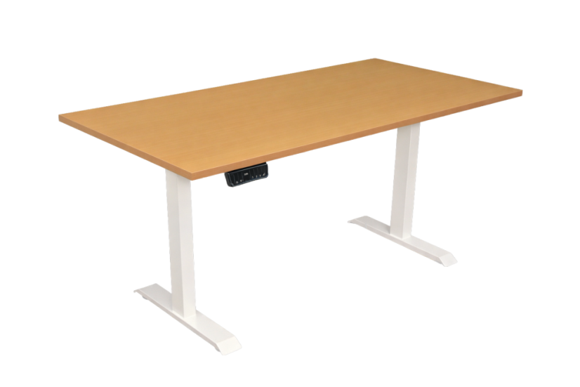 Polohovací stůl jednomotorový 1400 x 700 mm - Barva podnože: RAL 9010 bílá, Barva desky: bílá