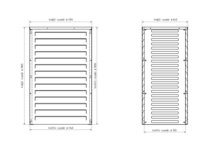 Kryt klimatizácie a jednotky tepelného čerpadla na zem biely veľ. L