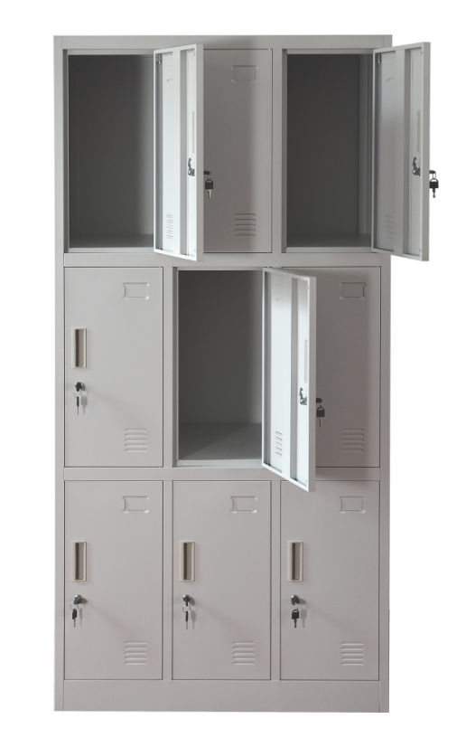 Šatní skříňka s 9 boxy 1850 mm x 900 mm x 400 mm - Barva: RAL 5012 modrá