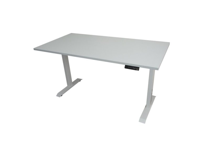 Polohovací stůl dvoumotorový - stolová deska 1400x700x25 mm - Barva desky: Buk, Barva podnože: Černá